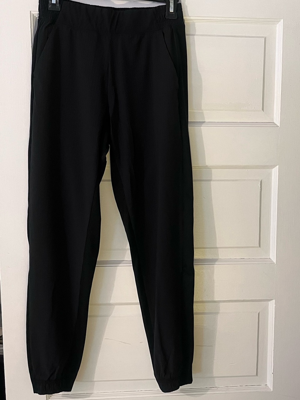 Athleta Black Textured Jogger Pants